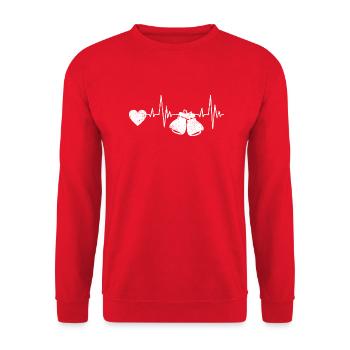 Boxer Kampfsport Herzschlag Boxhandschuhe Boxen - Unisex Pullover - Rot - Vorne - Alina (178cm) & Michal (187cm)