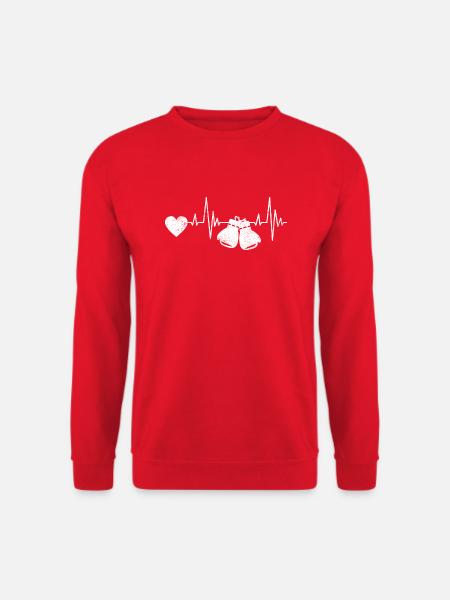 Boxer Kampfsport Herzschlag Boxhandschuhe Boxen - Unisex Pullover - Rot