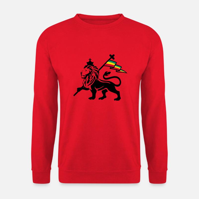 Reggae Rasta Lion - Unisex Pullover - Rot