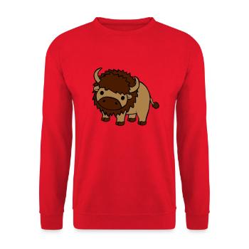 Sweet large bison - Unisex Sweatshirt - red - Front - Alina (178cm) & Michal (187cm)