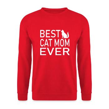 Cat Katze - Unisex Sweatshirt - red - Front - Alina (178cm) & Michal (187cm)