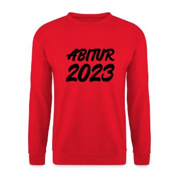 Abitur 2023 - Unisex Pullover - Rot - Vorne - Alina (178cm) & Michal (187cm)