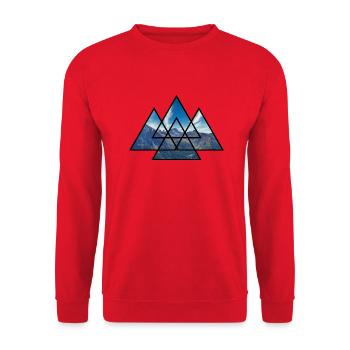 T-Shirt Triangles Alpes Randonnée en montagne Nature Cadeau - Sweat-shirt Unisexe - rouge - Devant - Alina (178cm) & Michal (187cm)