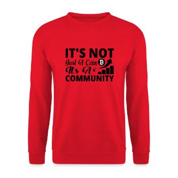 Bitcoinspruch Shirt - Unisex Pullover - Rot - Vorne - Alina (178cm) & Michal (187cm)