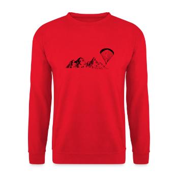 Mountains - Paragliding - (18) - Unisex Sweatshirt - red - Front - Alina (178cm) & Michal (187cm)