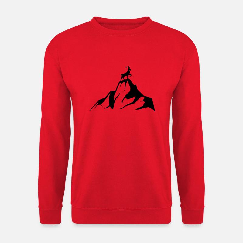Ziege - Berg - (4) - Unisex Pullover - Rot