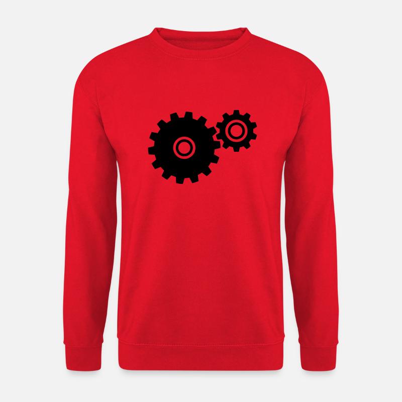 Zahnräder - Unisex Pullover - Rot