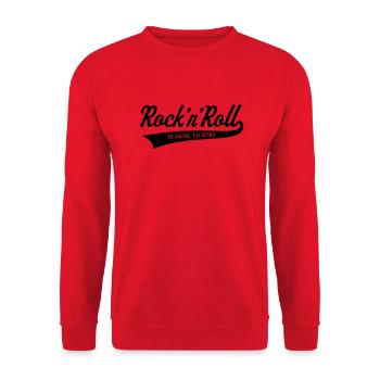 Rock 'n' Roll Is Here To Stay (Musik) - Unisex Pullover - Rot - Vorne - Alina (178cm) & Michal (187cm)