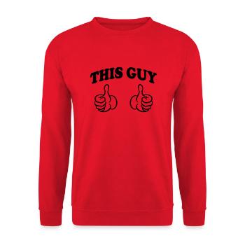 This Guy (Custom) - Unisex Sweatshirt - red - Front - Alina (178cm) & Michal (187cm)