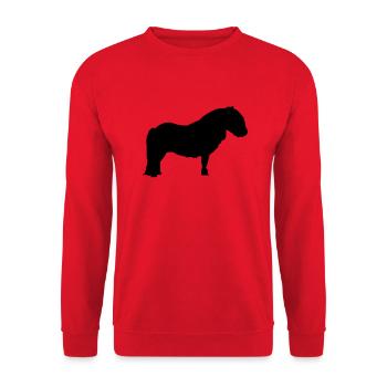 Shetlandpony - Unisex Pullover - Rot - Vorne - Alina (178cm) & Michal (187cm)
