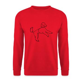 110 Springender Pudel - Unisex Pullover - Rot - Vorne - Alina (178cm) & Michal (187cm)