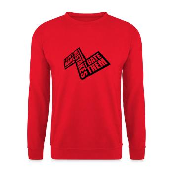 Date Mistakes Quote Logo - Unisex Sweatshirt - red - Front - Alina (178cm) & Michal (187cm)