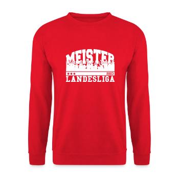 Aufsteiger 2023 Landesliga Aufstieg Fußball - Unisex Pullover - Rot - Vorne - Alina (178cm) & Michal (187cm)