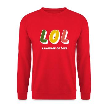 LOL - Language of Love - Unisex Sweatshirt - red - Front - Alina (178cm) & Michal (187cm)