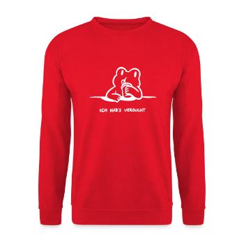 Ich hab's versucht - Unisex Pullover - Rot - Vorne - Alina (178cm) & Michal (187cm)