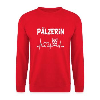 Pälzerin weiss - Unisex Pullover - Rot - Vorne - Alina (178cm) & Michal (187cm)