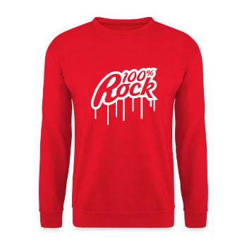 100% Percent Musique Rock Timbre Graffiti Drops - Sweat-shirt Unisexe - rouge - Devant - Alina (178cm) & Michal (187cm)
