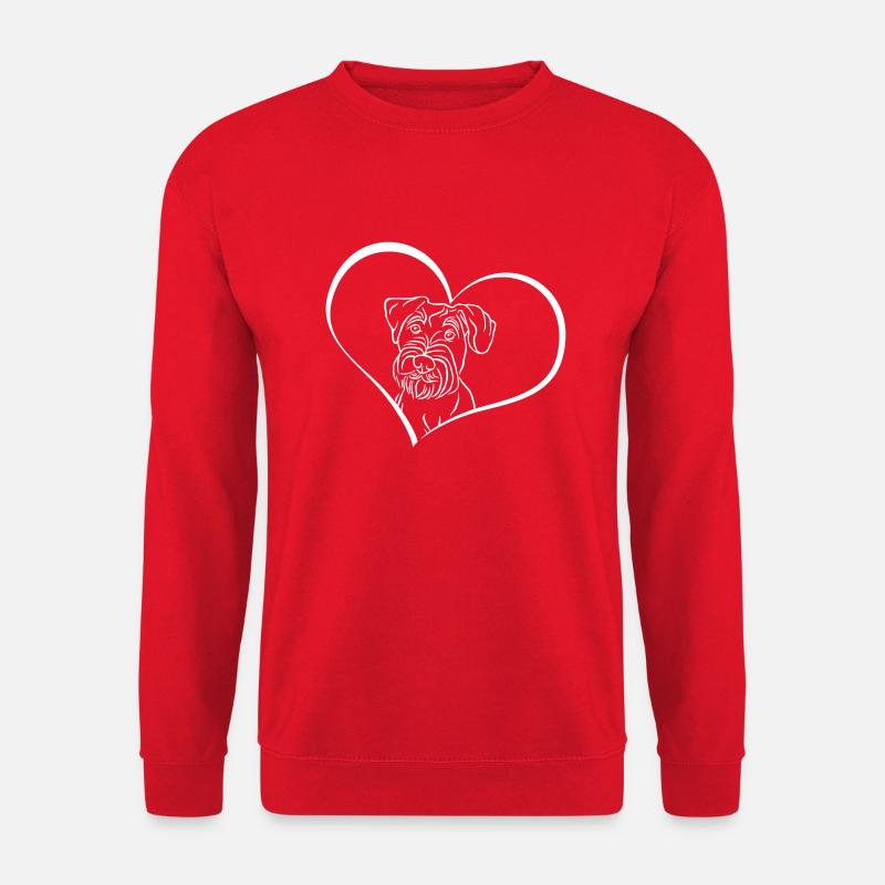 Mittelschnauzer im Herz - Unisex Pullover - Rot
