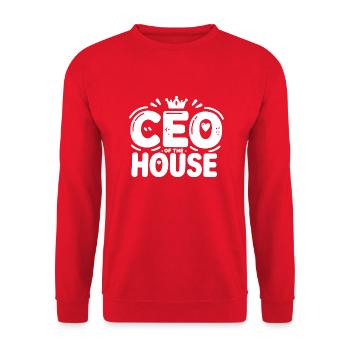 CEO des Hauses - Unisex Pullover - Rot - Vorne - Alina (178cm) & Michal (187cm)