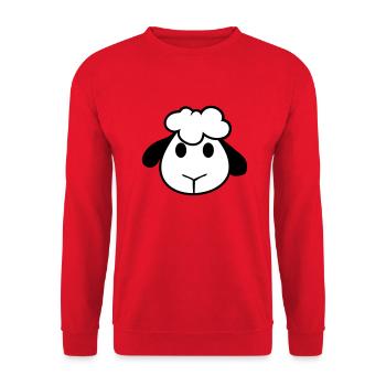 Mouton Visage Tête Mignon Mignon Agneau Cool Bande dessinée - Sweat-shirt Unisexe - rouge - Devant - Alina (178cm) & Michal (187cm)