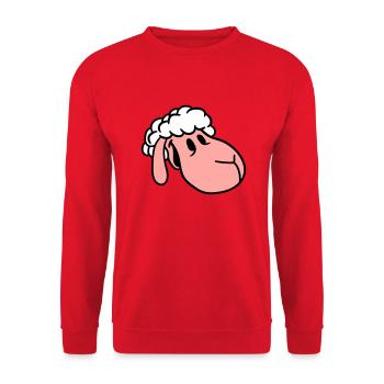 Mouton Visage Tête Mignon Mignon Agneau Cool Bande dessinée - Sweat-shirt Unisexe - rouge - Devant - Alina (178cm) & Michal (187cm)