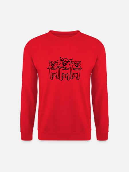 3 Böse Hunde Gefährliches Team Drei Freunde Crew - Unisex Pullover - Rot