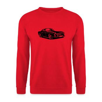 P1800 The Saint - Unisex Pullover - Rot - Vorne - Alina (178cm) & Michal (187cm)
