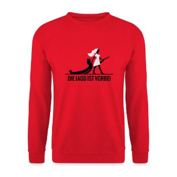 die Jagd ist vorbei Game Over JGA - Unisex Pullover - Rot - Vorne - Alina (178cm) & Michal (187cm)