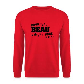 super beau père (v.2) - Sweat-shirt Unisexe - rouge - Devant - Alina (178cm) & Michal (187cm)
