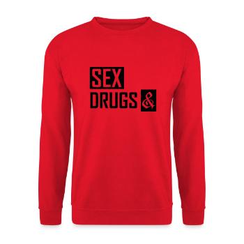 sex drugs & - Unisex Sweatshirt - red - Front - Alina (178cm) & Michal (187cm)