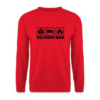 Delivery man - Sweat-shirt Unisexe - rouge - Devant - Alina (178cm) & Michal (187cm)