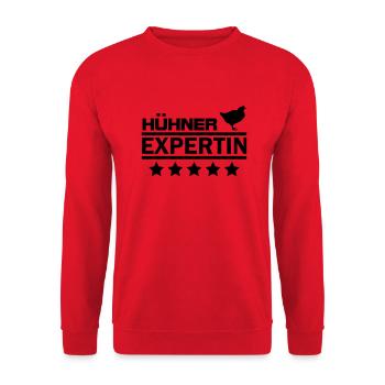 hühner expertin - Unisex Pullover - Rot - Vorne - Alina (178cm) & Michal (187cm)