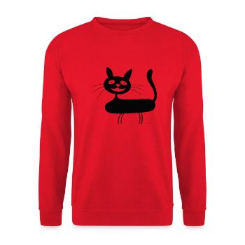 Cat - Unisex Pullover - Rot - Vorne - Alina (178cm) & Michal (187cm)