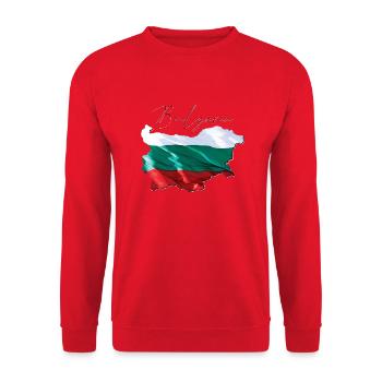 Echte Bulgarien Flagge – Flag Map EN - Unisex Pullover - Rot - Vorne - Alina (178cm) & Michal (187cm)