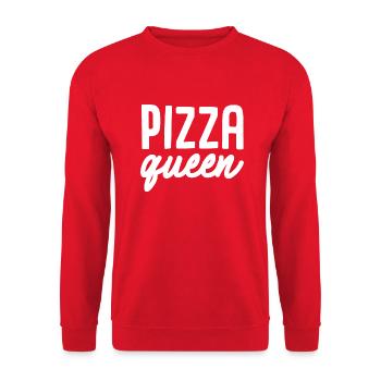 Pizza Queen - Unisex Pullover - Rot - Vorne - Alina (178cm) & Michal (187cm)
