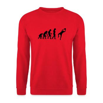 Fußball Evolution Torwart Fußballer Torhüter Fussb - Unisex Pullover - Rot - Vorne - Alina (178cm) & Michal (187cm)