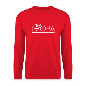 bester Opa Fahrrad Mountainbike Radeln Kritzeln - Unisex Pullover - Rot - Vorne - Alina (178cm) & Michal (187cm)