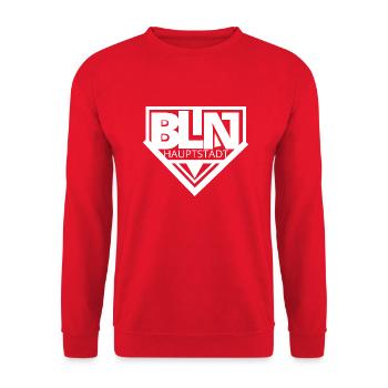 Berlin BLN Hauptstadt White - Unisex Pullover - Rot - Vorne - Alina (178cm) & Michal (187cm)