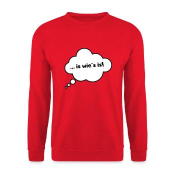 is wie s is Blase 3 - Unisex Pullover - Rot - Vorne - Alina (178cm) & Michal (187cm)