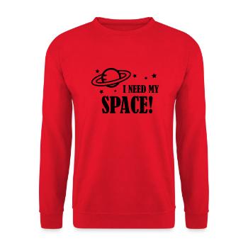 I need my Space! - Unisex Pullover - Rot - Vorne - Alina (178cm) & Michal (187cm)