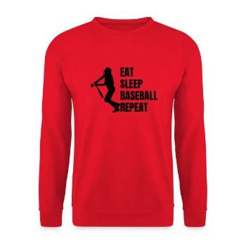 Baseball Baseball Game Gift Baseball Lovers - Unisex Sweatshirt - red - Front - Alina (178cm) & Michal (187cm)