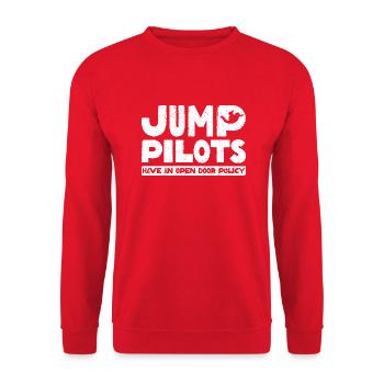 Jump Pilots Have an Open Door Policy - Skydiving - Unisex Sweatshirt - red - Front - Alina (178cm) & Michal (187cm)