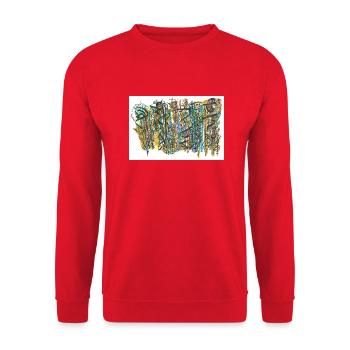 240719 02 - Unisex Pullover - Rot - Vorne - Alina (178cm) & Michal (187cm)