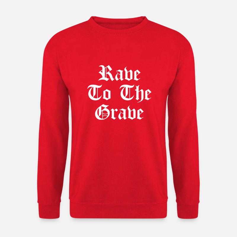 Rave to the Grave, Gothic-Logo-Design - Unisex Pullover - Rot
