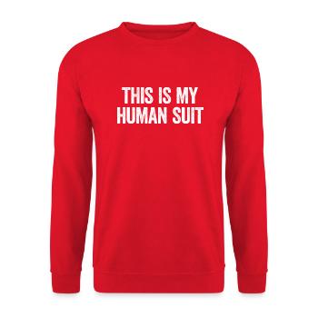 This Is My Human Suit – Joke for Furries - Unisex Sweatshirt - red - Front - Alina (178cm) & Michal (187cm)