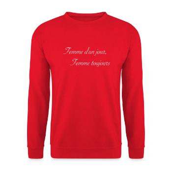 Femme d un jour - Sweat-shirt Unisexe - rouge - Devant - Alina (178cm) & Michal (187cm)