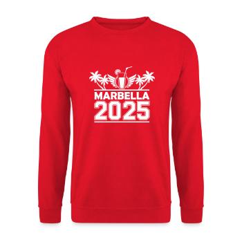 Marbella 2025 - Sweat-shirt Unisexe - rouge - Devant - Alina (178cm) & Michal (187cm)