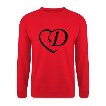 Liebe Buchstabe D - Unisex Pullover - Rot - Vorne - Alina (178cm) & Michal (187cm)