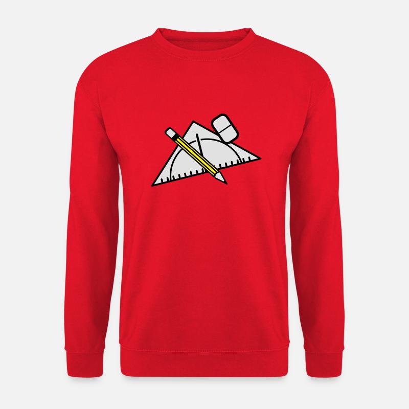 stift_lineal_radiergummi__f3 - Unisex Pullover - Rot