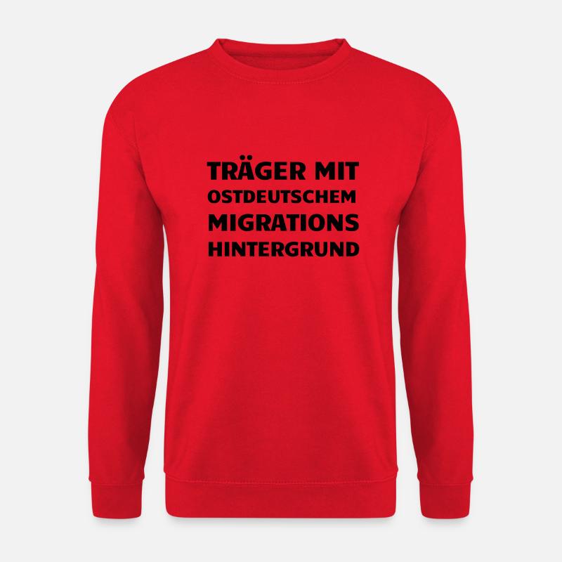 Träger mit ostdeutschem Migrationshintergrund - Unisex Pullover - Rot